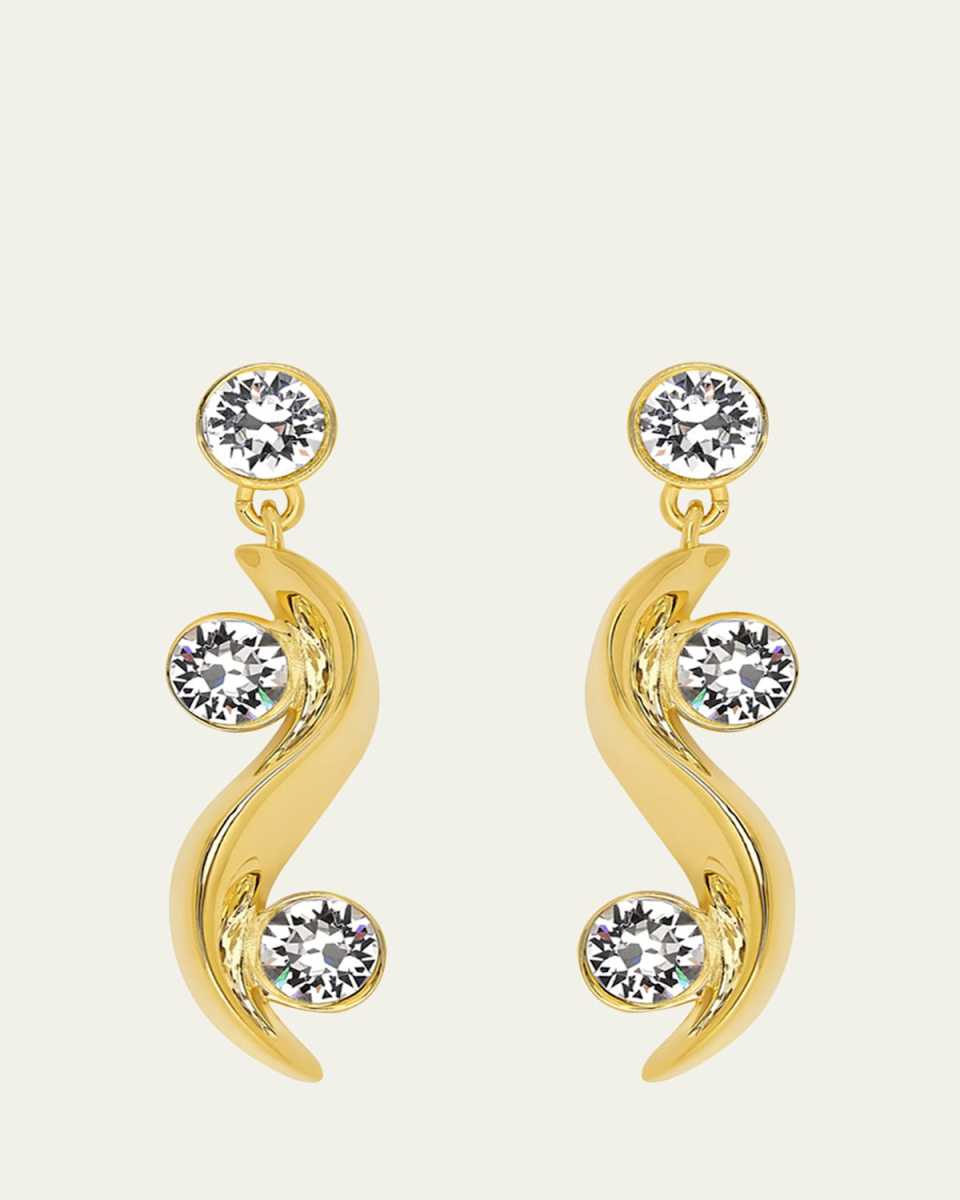 Crystal Wave Drop Earrings